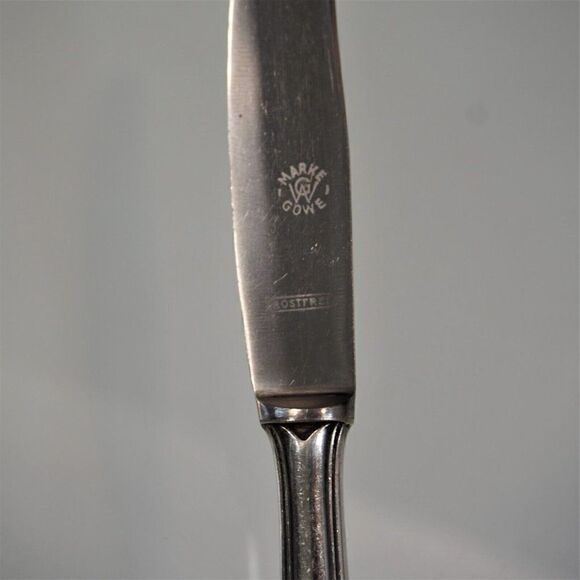 Vintage Gowe Wellner German Sliver Plate Knife Marke GW Gowe 90 18 - Picture 2 of 10